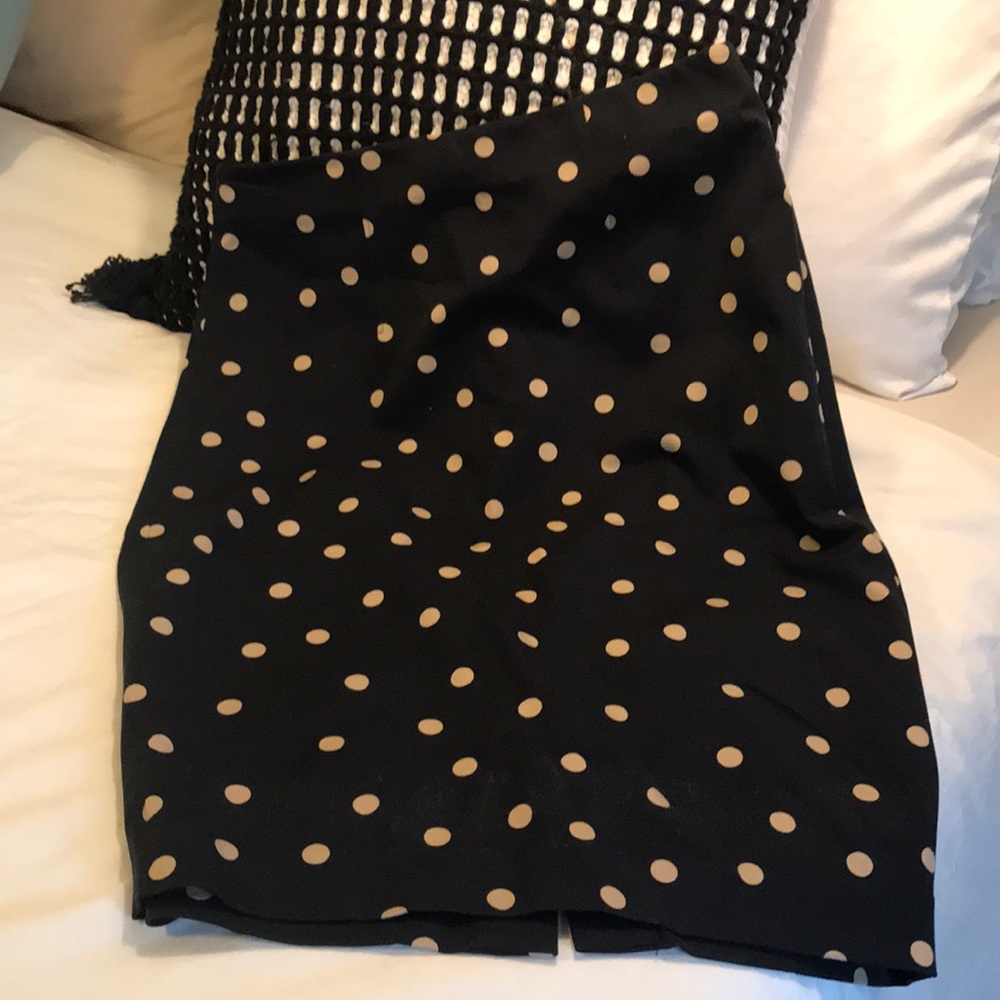 Ann Taylor Beige and Black Polka Dot Skirt